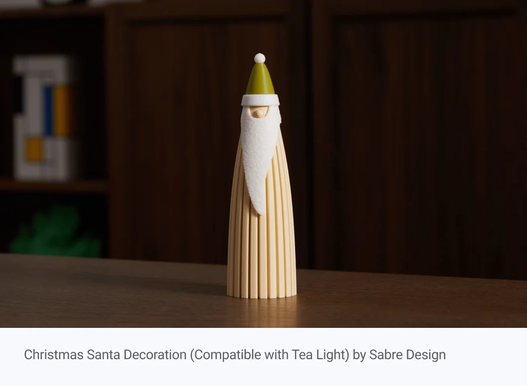 Christmas Santa Decoration (Compatible with Tea Light) by Sabre Design